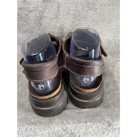 Vtg 90s Y2K MEN's Sz 9.5 Brown Leather Chunky Fisherman Platform Sandals Grunge - Picture 4 of 6